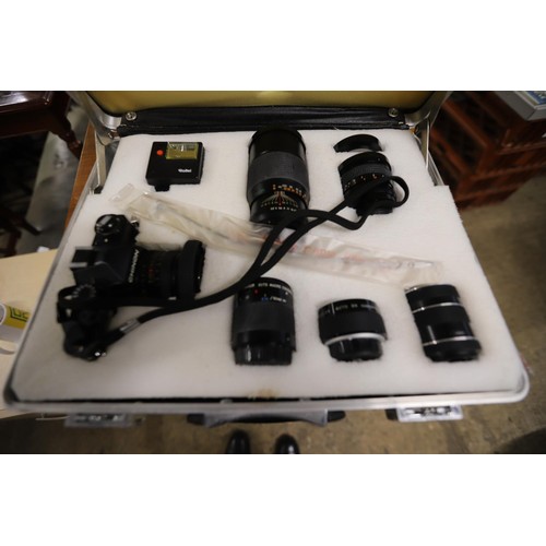 350 - Cased Chinon camera & accessories