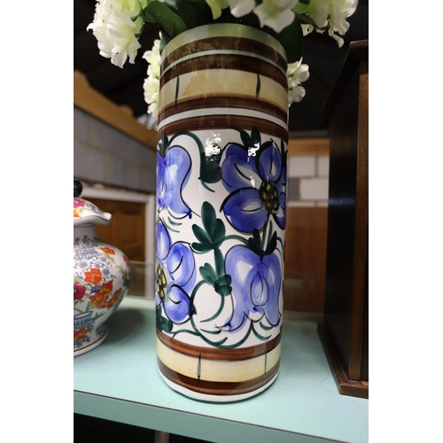 368 - Porcelain stick stand with flowers