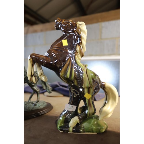 374 - Horse rearing sculpture/ornament