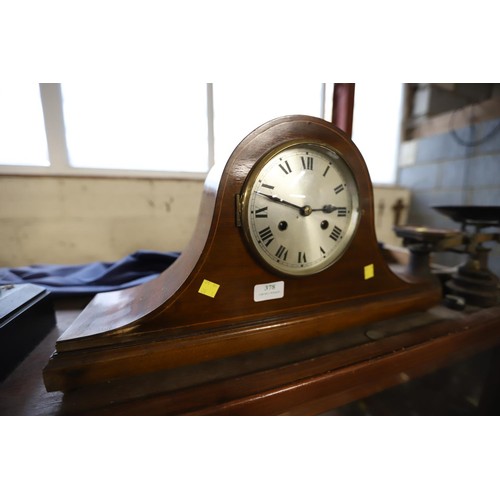 378 - Mantle clock with key & pendulum inside