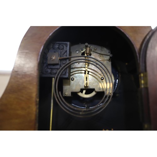 378 - Mantle clock with key & pendulum inside