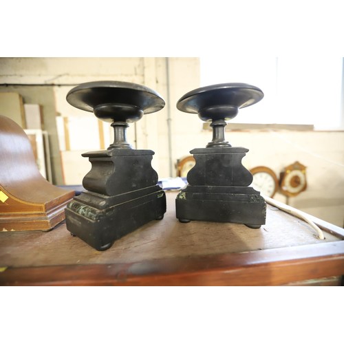 383 - Pair of Victorian marble pedestal tazzas on stands