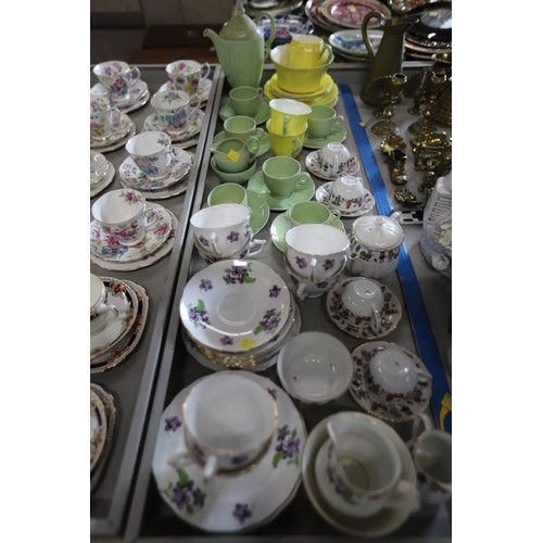 498 - Various part tea/coffee sets & child's tea set, incl Royal Albert, Adderley, etc