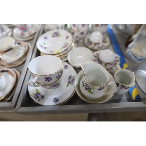 498 - Various part tea/coffee sets & child's tea set, incl Royal Albert, Adderley, etc