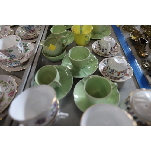 498 - Various part tea/coffee sets & child's tea set, incl Royal Albert, Adderley, etc