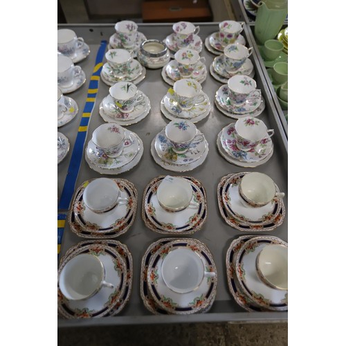 498 - Various part tea/coffee sets & child's tea set, incl Royal Albert, Adderley, etc