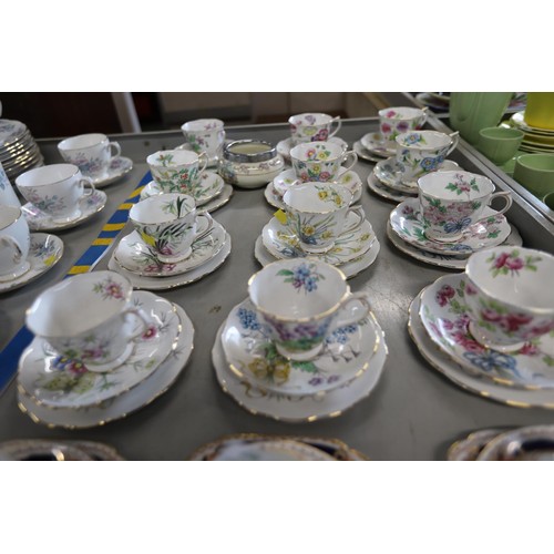 498 - Various part tea/coffee sets & child's tea set, incl Royal Albert, Adderley, etc