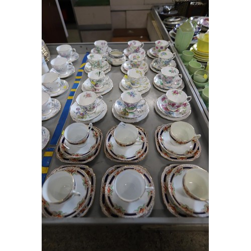 498 - Various part tea/coffee sets & child's tea set, incl Royal Albert, Adderley, etc