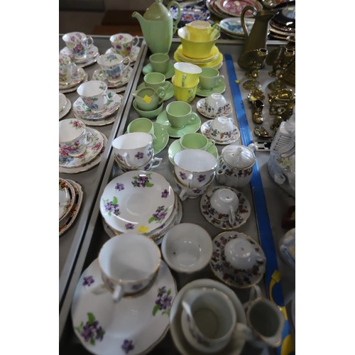 498 - Various part tea/coffee sets & child's tea set, incl Royal Albert, Adderley, etc