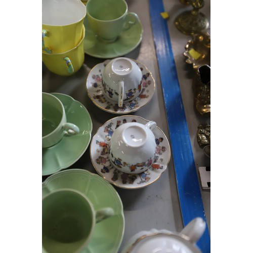 498 - Various part tea/coffee sets & child's tea set, incl Royal Albert, Adderley, etc