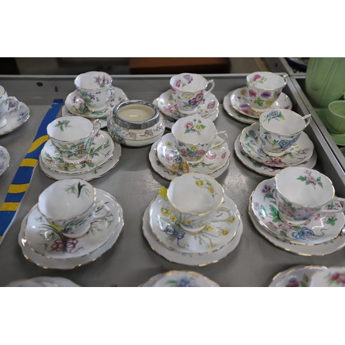 498 - Various part tea/coffee sets & child's tea set, incl Royal Albert, Adderley, etc