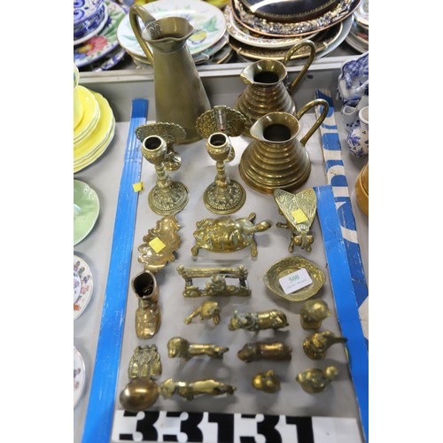 500 - Various brass ware