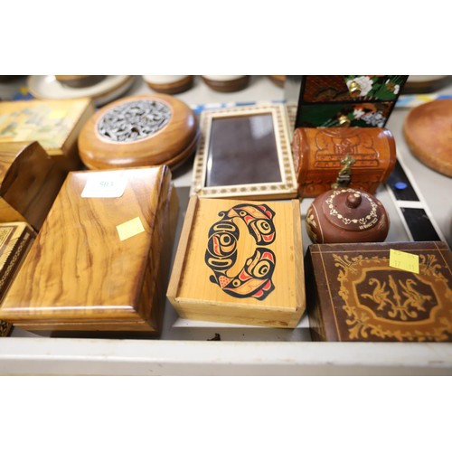 503 - Qty of small wooden boxes & frames