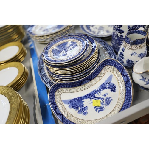 509 - 1920s Booths b/w willow pattern table ware