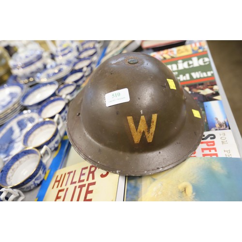 510 - Air raid wardens helmet from WWII & Military boots