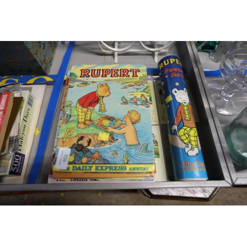 520 - Rupert Bear books, postcards & poster set