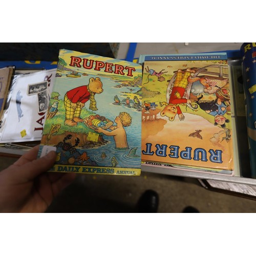 520 - Rupert Bear books, postcards & poster set