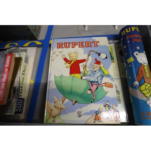 520 - Rupert Bear books, postcards & poster set