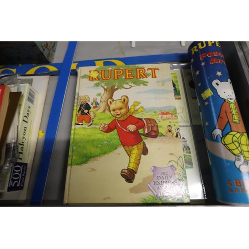 520 - Rupert Bear books, postcards & poster set