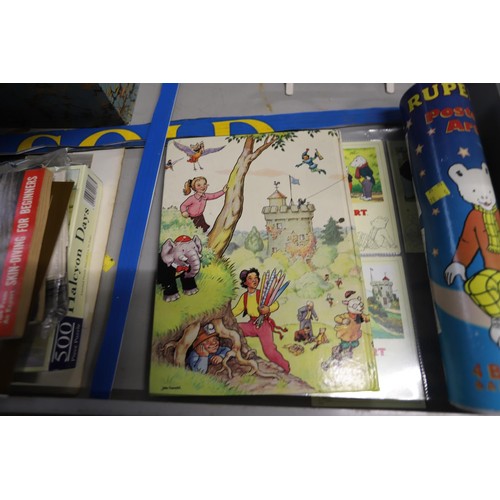 520 - Rupert Bear books, postcards & poster set