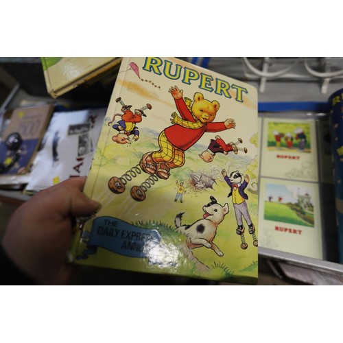 520 - Rupert Bear books, postcards & poster set