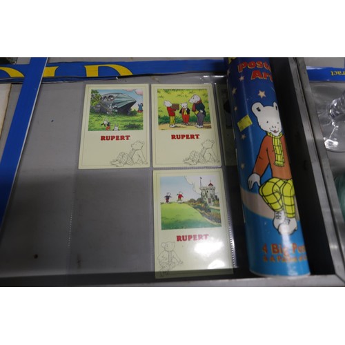 520 - Rupert Bear books, postcards & poster set