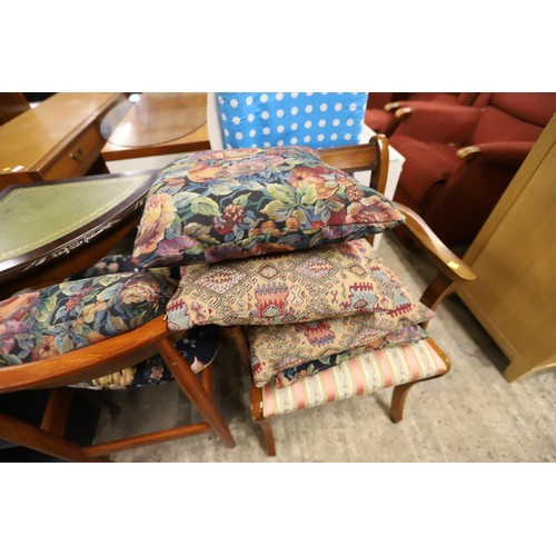 561 - Qty of misc, incl chairs, corner occasional table, ironing board, tea coffee table, etc