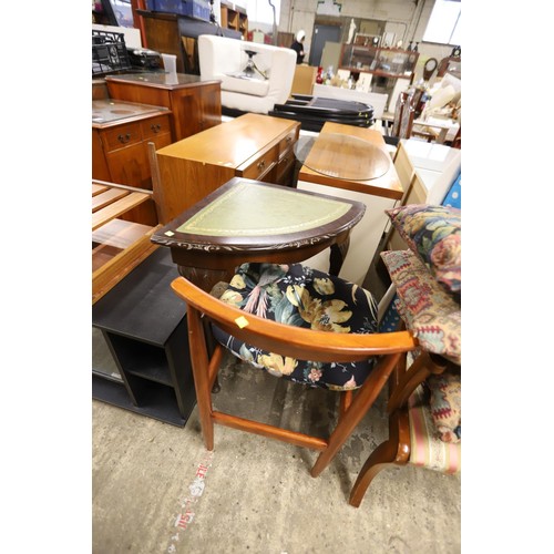 561 - Qty of misc, incl chairs, corner occasional table, ironing board, tea coffee table, etc