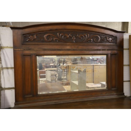 575 - Large arts & craft style oak mirror back sideboard