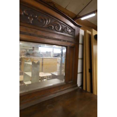 575 - Large arts & craft style oak mirror back sideboard