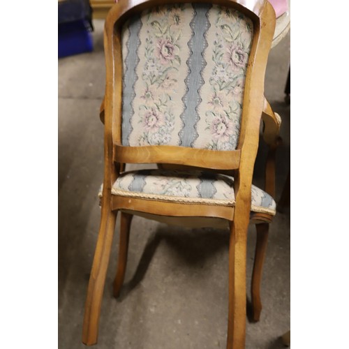 595 - Patterned bedroom elbow chair