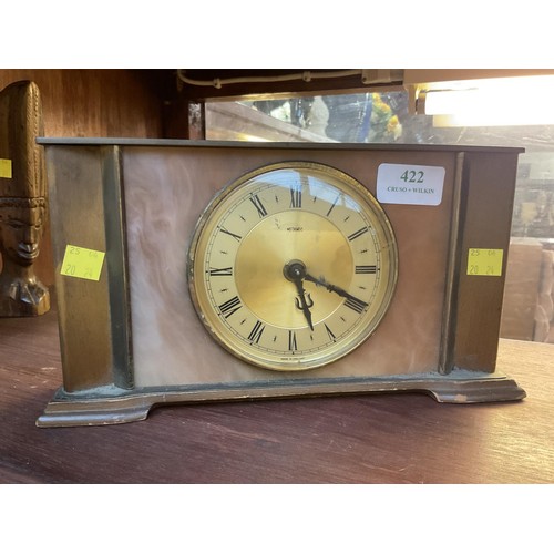 422 - Vintage metamec Roman numeral mantle clock (wind up)