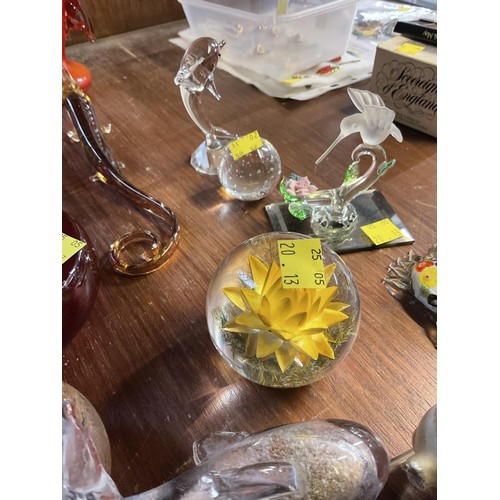 450 - Glass animals, paperweights, etc