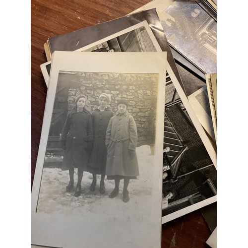 451 - Photographs/postcards sharing transport, dress of the early 20th century