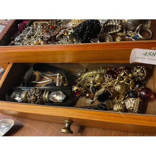 458 - Jewellery box & contents