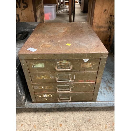 240 - Box of tools, small drawer cabinet & tools