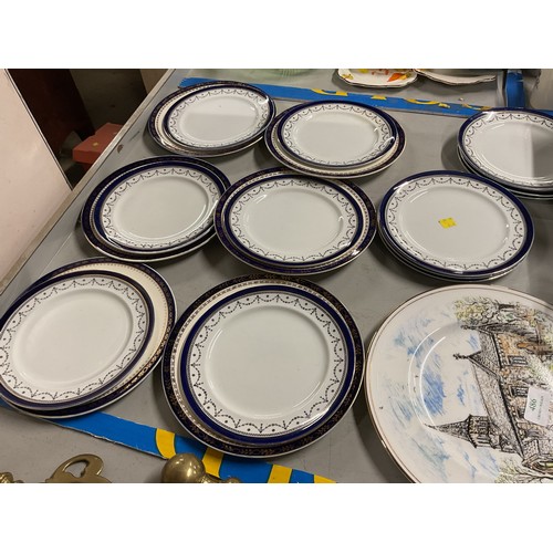 486 - Box of assorted china plates, etc