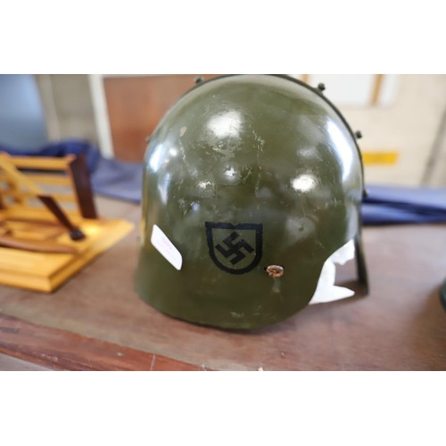 347 - Vintage Third Reich re-enactment Saxon helmet. Acquired from The Military Museum Torquay before they... 