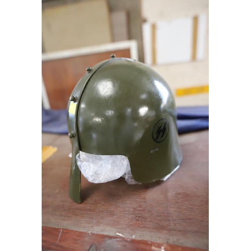 347 - Vintage Third Reich re-enactment Saxon helmet. Acquired from The Military Museum Torquay before they... 