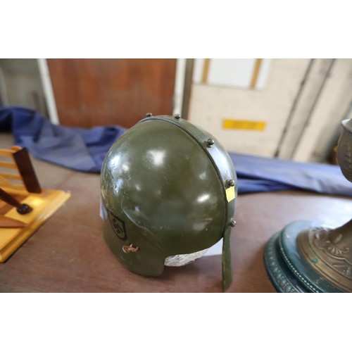 347 - Vintage Third Reich re-enactment Saxon helmet. Acquired from The Military Museum Torquay before they... 