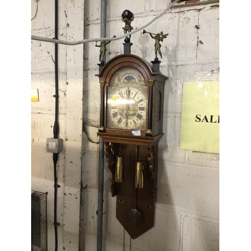 390 - Antique sun & moon wall clock