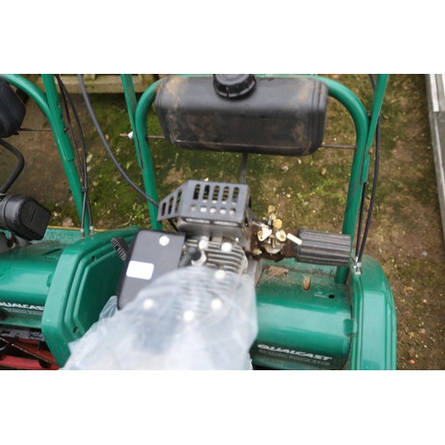 60 - Qualcast classic petrol 35s mowers with scarifier cartridge (1 good, 1 ned repair)