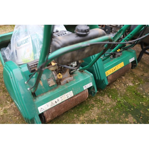 60 - Qualcast classic petrol 35s mowers with scarifier cartridge (1 good, 1 ned repair)