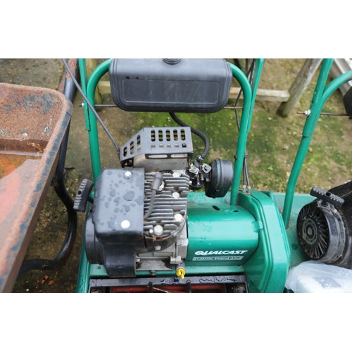 60 - Qualcast classic petrol 35s mowers with scarifier cartridge (1 good, 1 ned repair)