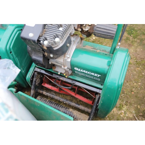 60 - Qualcast classic petrol 35s mowers with scarifier cartridge (1 good, 1 ned repair)