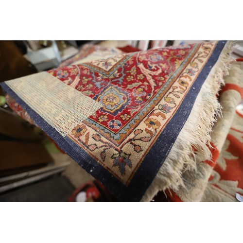 70 - Blue, red, cream pattern rug