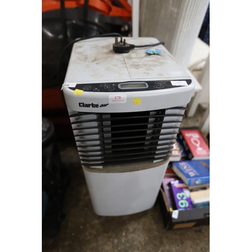 75 - Clarke air conditioner & dehumidifier - warranted until noon Tuesday following the above sale