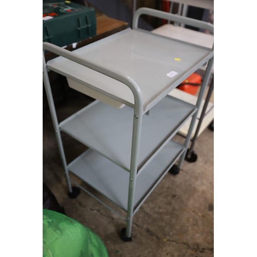 122 - Grey beauty trolley with drawer