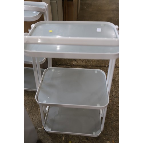 146 - White beauty trolley with glass shelves