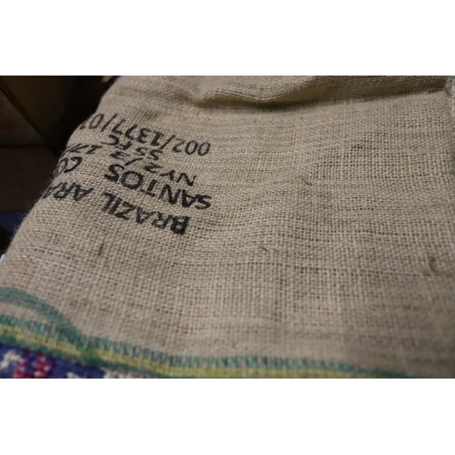 225 - Vintage tools & coffee sacks